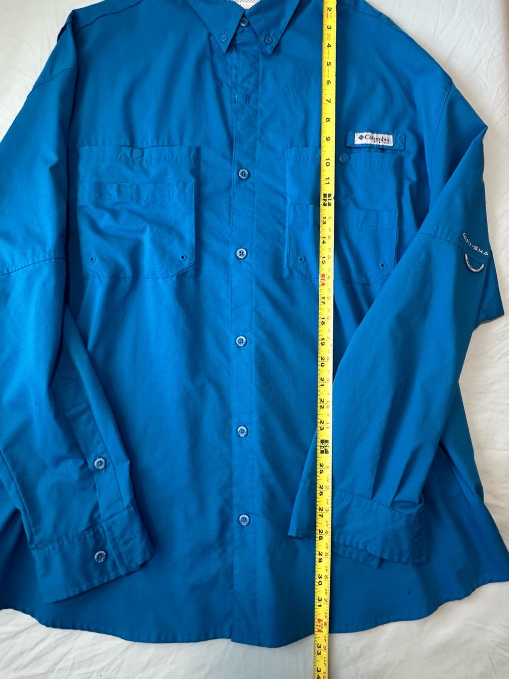 Columbia PFG Tamiami II Fishing Shirt – XXL Long Sleeve Bright turquoise - Picture 6 of 7